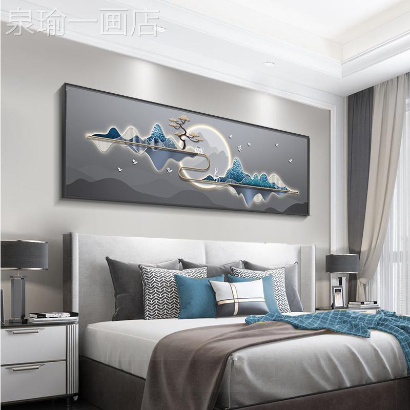 网红晶瓷镶麋鹿画卧钻室挂头装饰画现代墙轻奢鱼客厅床沙发背景壁图片