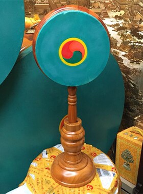 藏式法鼓带把密宗法器密宗法鼓带底F座直径25cm大鼓鼓锤包邮
