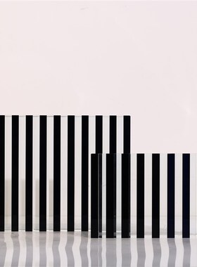 现代简约蓝色条纹几何方形水晶摆件家居装饰品茶几玄Y关床头柜摆