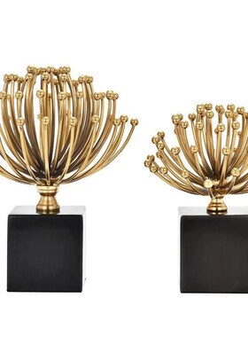 现代花蕊a摆件大理石样板房简约客厅摆设美式家居饰品装饰