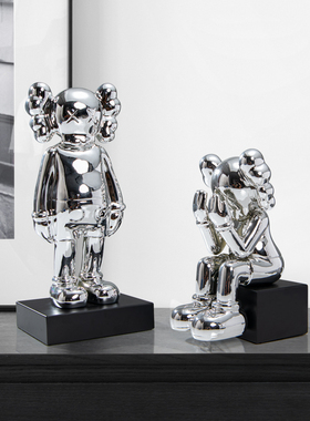 网红KWAS卡通考m斯艺术工艺品客厅落地电镀小雕塑软装饰品摆件