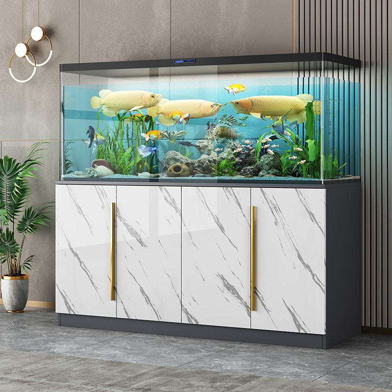 现货定制家用客厅鱼缸大中t小型底柜水族箱柜子水族缸架子造景靠