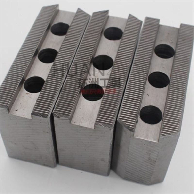 三孔3孔后d移定制卡爪三爪6寸8寸10寸12液压卡盘生爪软爪加高加长