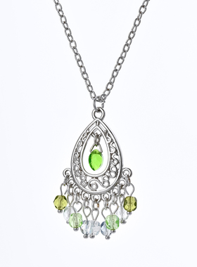 朗同新中式国风复古风民族风古风旗袍汉服高级感项链白金色毛衣链