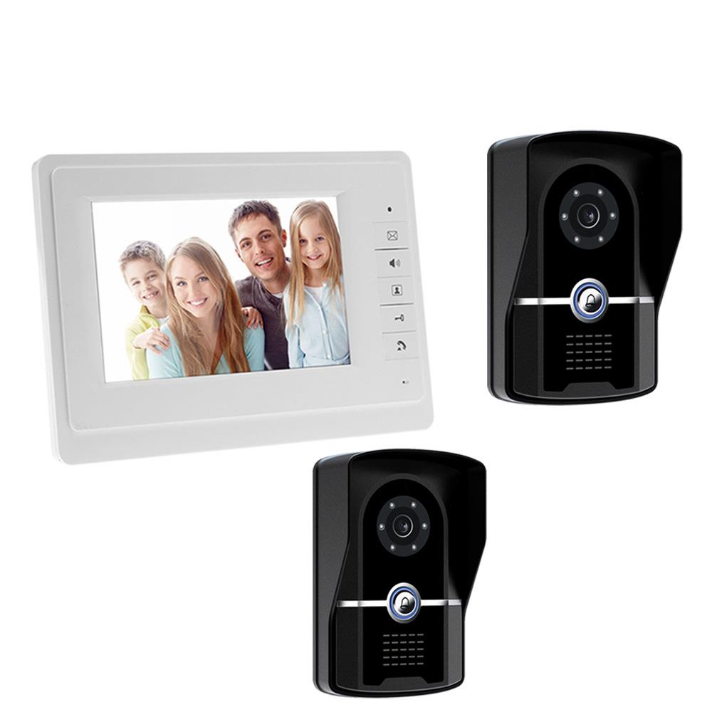 山一视达7寸可视门铃二个室外机加一个室内机对讲机