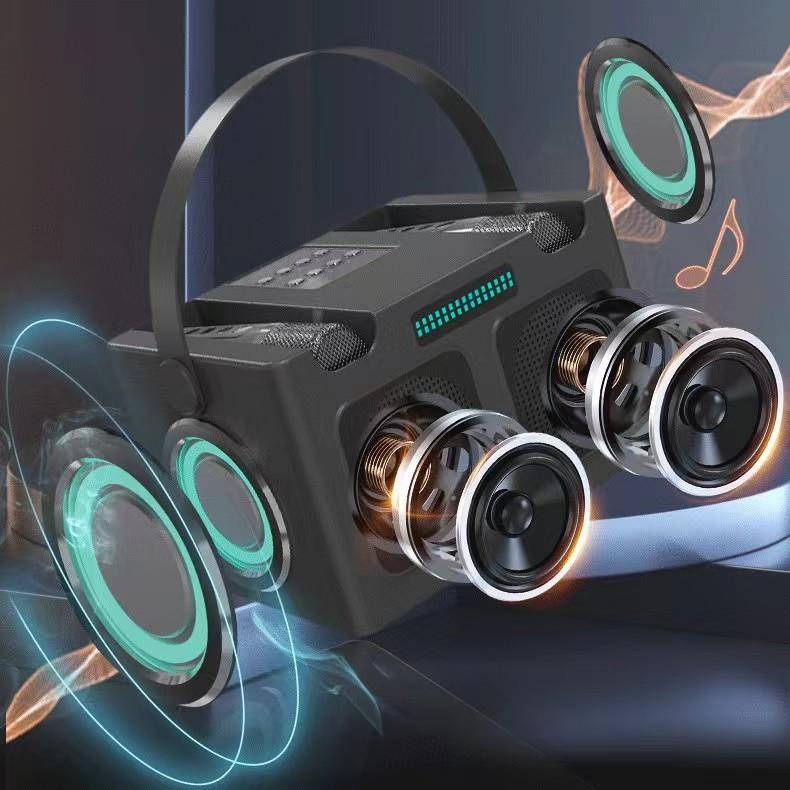 新款无线音箱带话筒手提户外20w大功率音响便携式203户外k歌神器