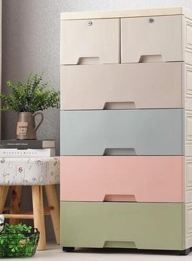 加厚大号塑料抽屉式收纳柜子宝宝衣柜儿童衣服整理柜储物箱五斗柜