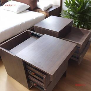 简约暗格床头柜多功能私房钱刷卡锁收纳暗层隐藏式暗格柜耐用