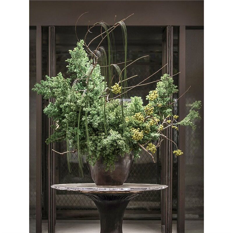 软装美仿真花大堂大型陈室内风格植物简约绿植花艺售楼处假花花艺