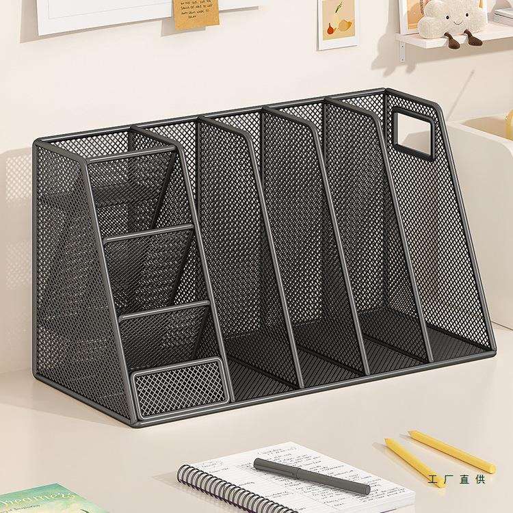 桌面学生书籍书立架书本收纳神器家用文具笔筒书架二合一置物架