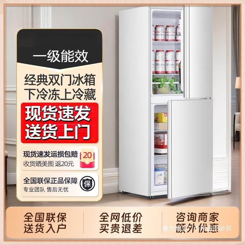 家用一级能效小冰箱家用小型宿舍租房用迷你省电办公室双门电冰箱