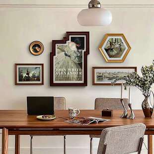 斯柏达欧式复古异形不规则装饰画组合客餐厅边柜壁画美式文艺挂画