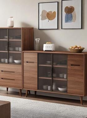 实木餐边柜靠墙一体储物柜厨房橱柜茶水柜边柜收纳柜客厅置物柜