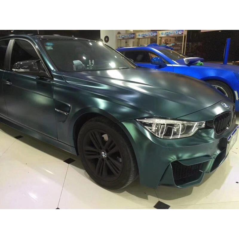 汽车电光金属墨绿珠光金属哑面电镀改色膜电光金属车身贴膜电光