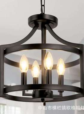 热销铁艺分子吊灯轻奢风美式灯具卧室餐厅灯
