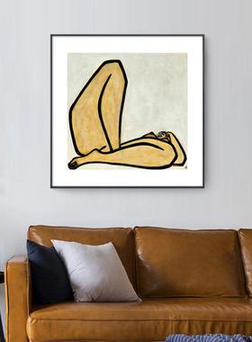 简约客厅装饰画竖版玄关挂画卧室书房餐厅壁画抽象人物小众民宿风