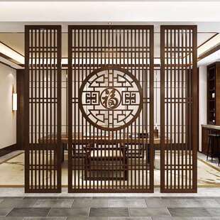 铁艺屏风隔断客厅餐厅卧室新中式简约背景格栅入户玄关不锈钢装饰