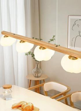 餐厅吊灯2023新款岛台创意棉花柿子餐桌饭厅吧台灯奶油风原木灯具