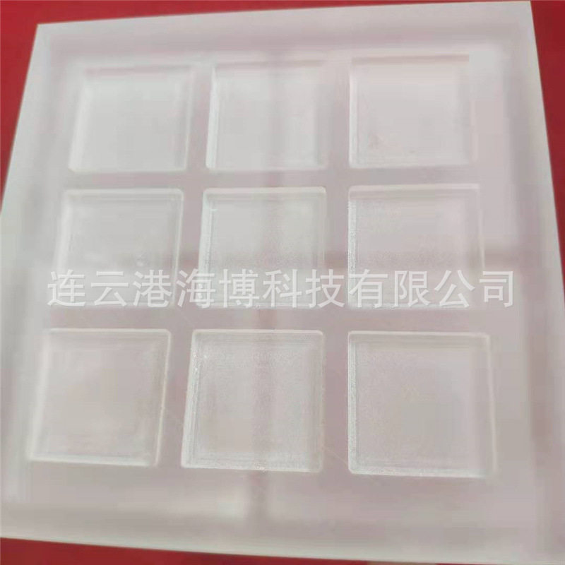 磨砂面开槽石英片光学方形开槽磨砂石英片