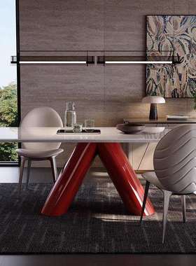 天然大理石餐桌意式轻奢极简2025新款设计师高级感奢石餐台