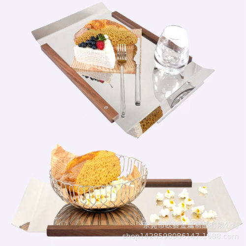 简约家用托盘收纳盘胡桃木高级置物盘实木桌面果盘精致餐具家居