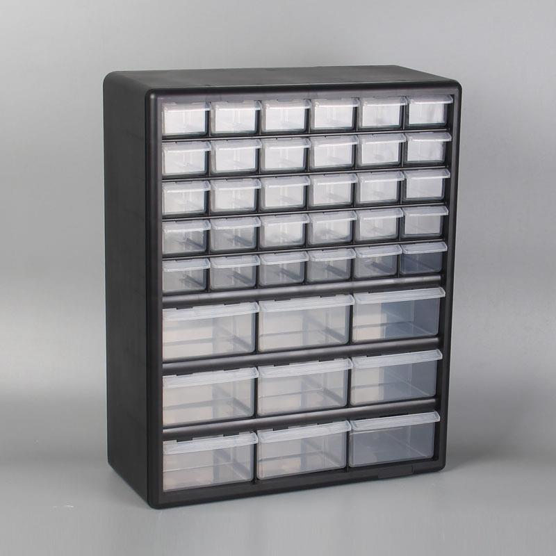简约壁挂式桌面收纳箱耐用分格长方形零件置物架抽屉式多层整理盒
