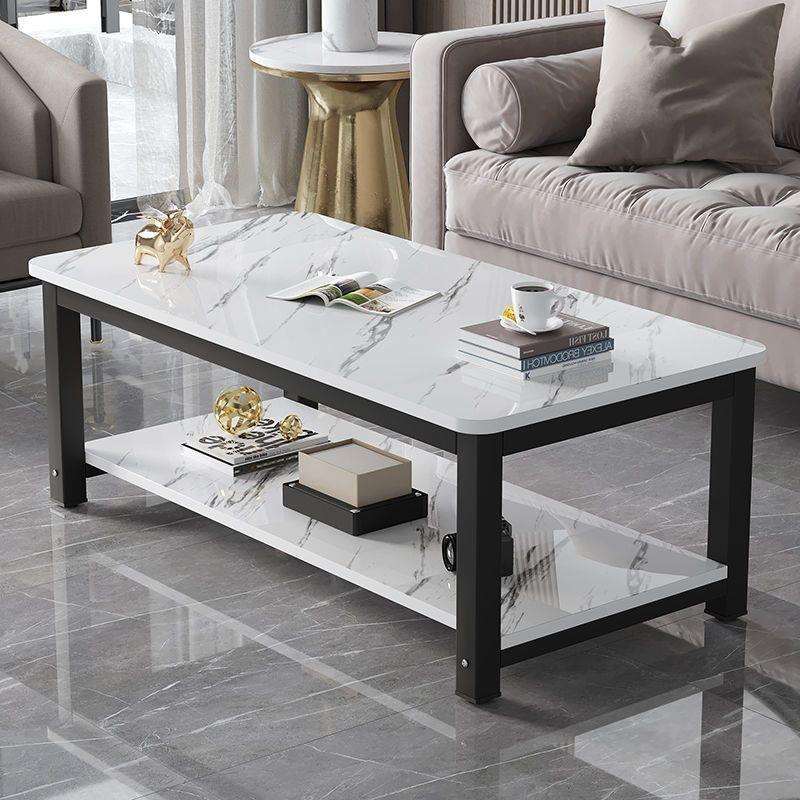 茶几简约现代客厅家用小户型喝茶桌子长方形简易仿大理石茶台圆角