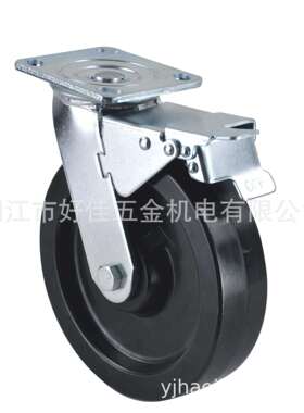 8X2重型酚醛耐高温平板双刹脚轮