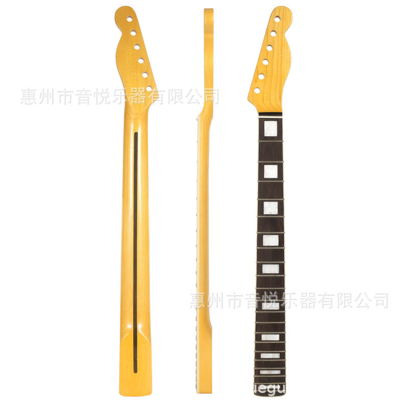 TL柄neck亮光黄色琴颈 背中线琴头封闭式21品电吉他琴颈惠阳厂家