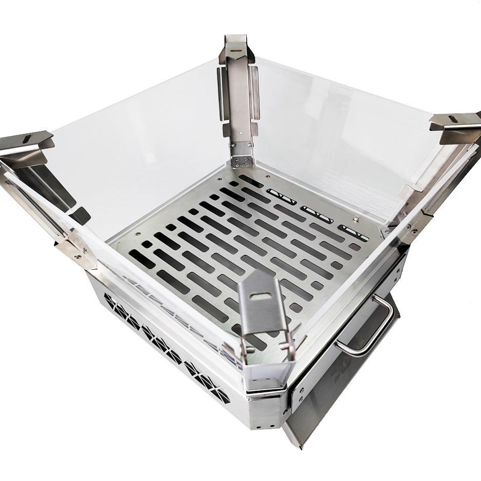 露营户外玻璃烽火台BBQ炉柴火炉烧烤炉野营焚火台篝火架