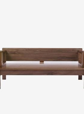 北欧黑胡桃木沙发全实木布艺组合原木意式现代简约小户型客厅经济