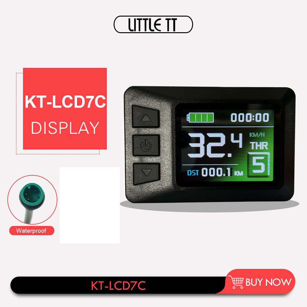 山地车自行车锂电助力改装配件昆腾LCD7C彩屏仪表防水接头