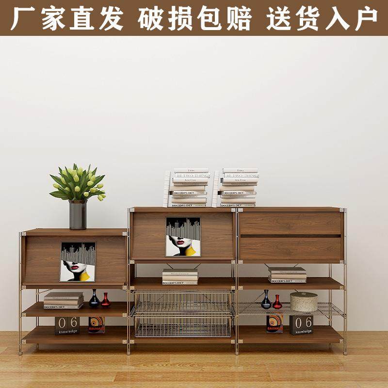 落地置物收纳柜中古风家具扫地机器人置物架客厅矮柜杂志柜陈列柜