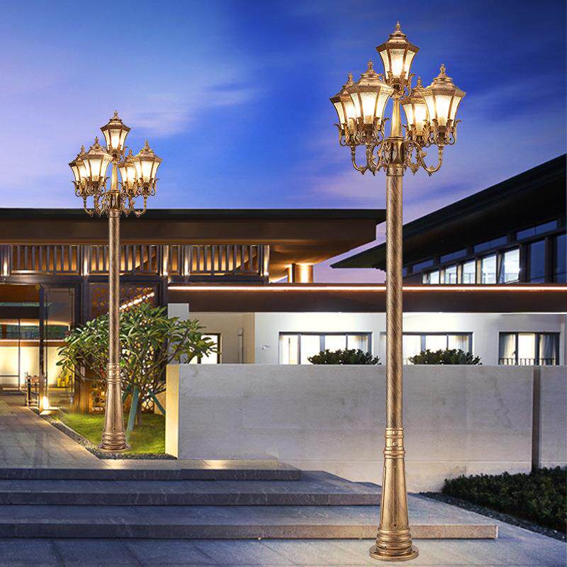 路灯家用院子花园别墅欧式复古小区庭院3米户外防水led照明高杆灯