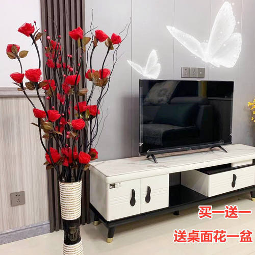 仿真花客厅摆件落地假花装饰花干花花束插花玫瑰花永生新房