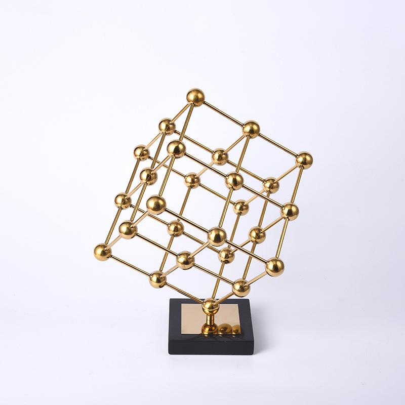 简约现代几何金属珠子家居摆件样板房客厅玄关桌面电视柜软装配饰
