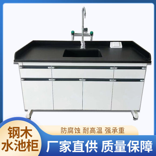 厂家供应实验室钢木水槽台钢木水池台化学实验水池台钢木台边台架