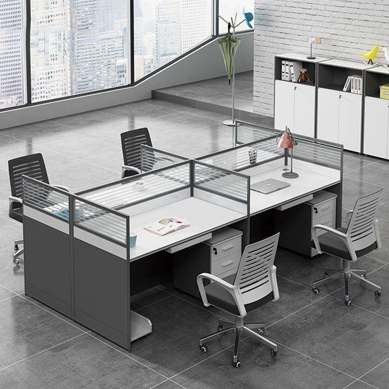 职员办公室电脑桌屏风办公桌2/4/6人位员工卡位财务办公桌椅组合
