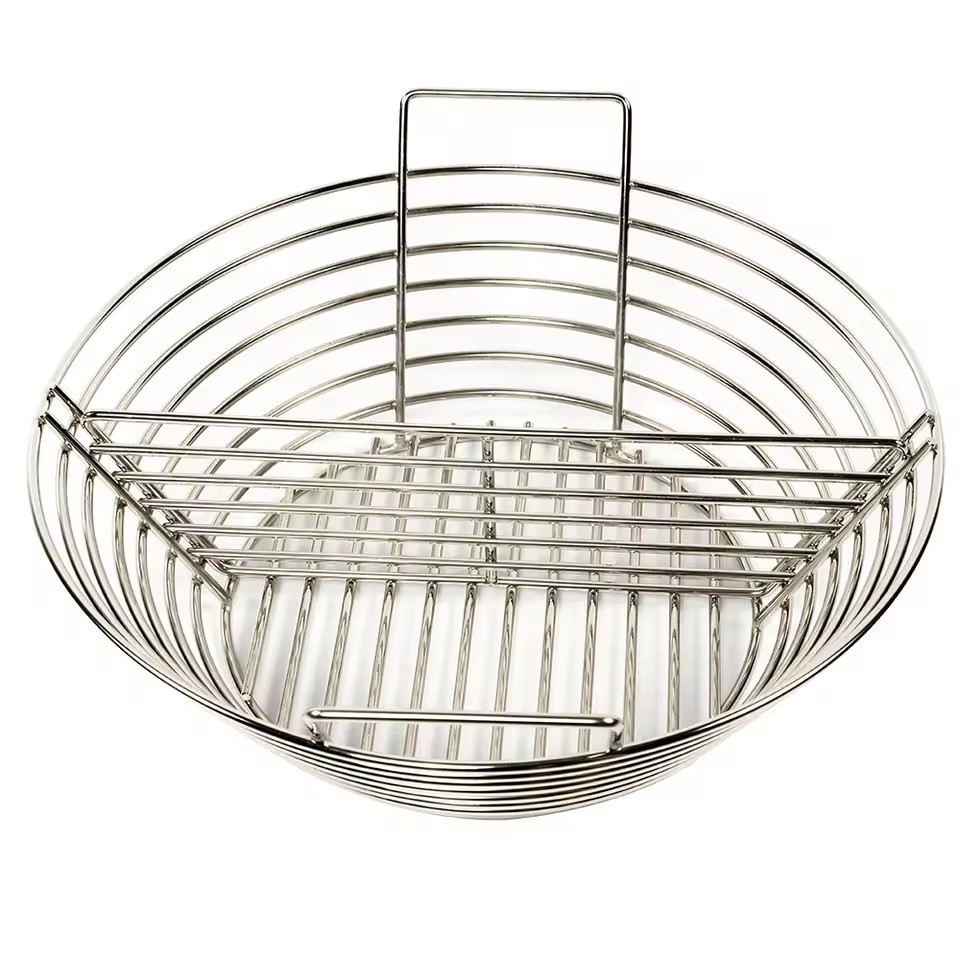 不锈钢碳篮 烧烤装木炭用带隔断碳盘户外烧烤漏网不锈钢烟熏网篮