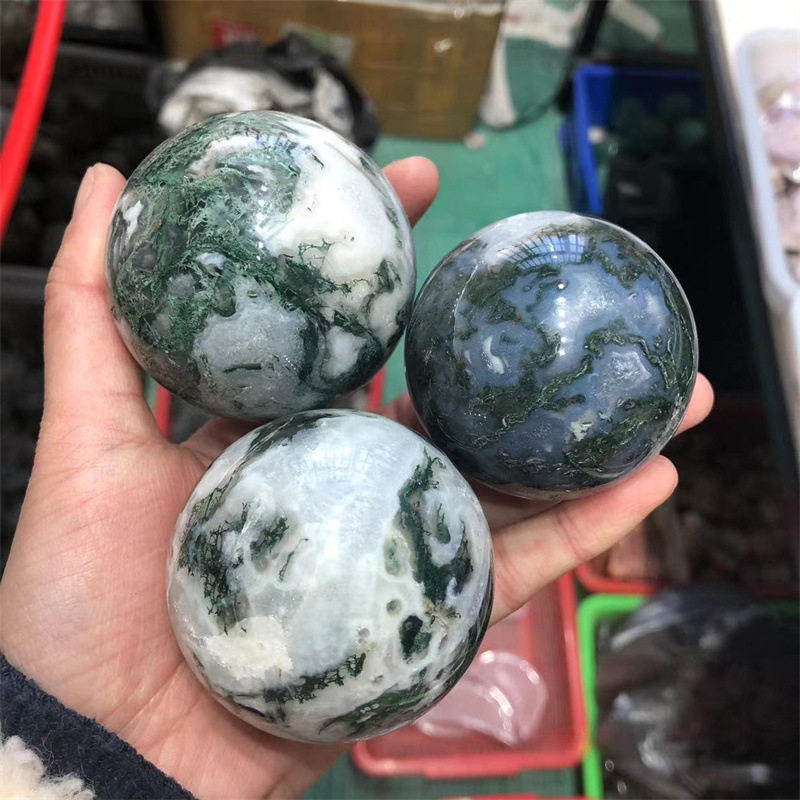 厂家批发天然水晶石球水草玛瑙原石打磨家居装饰办公摆件