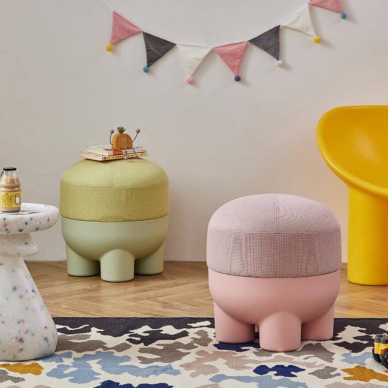 儿童凳子简约可爱小凳子可储物家用板凳现代矮凳创意多功能小圆凳
