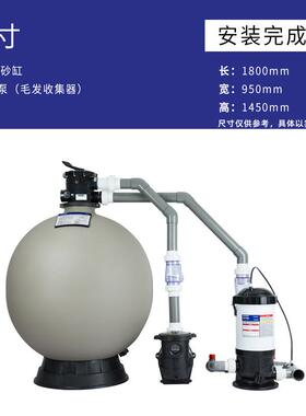 CIPU斯普36寸沙缸系统整套泳池砂缸过滤器消毒系统沙缸水泵设备