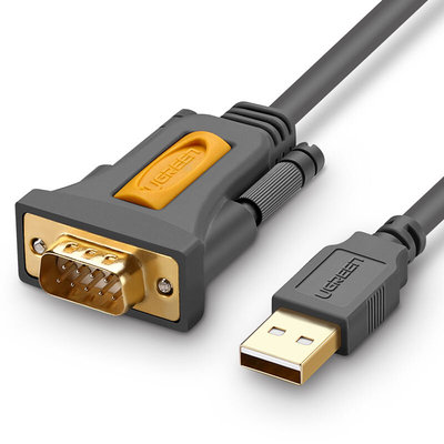 。绿联usb转串口线com口DB9口九针串线usb-rs232USB转232转换器母