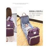 婴儿外出睡觉神器便携式 可躺折叠床辣妈外出背包多功能母婴包宝妈