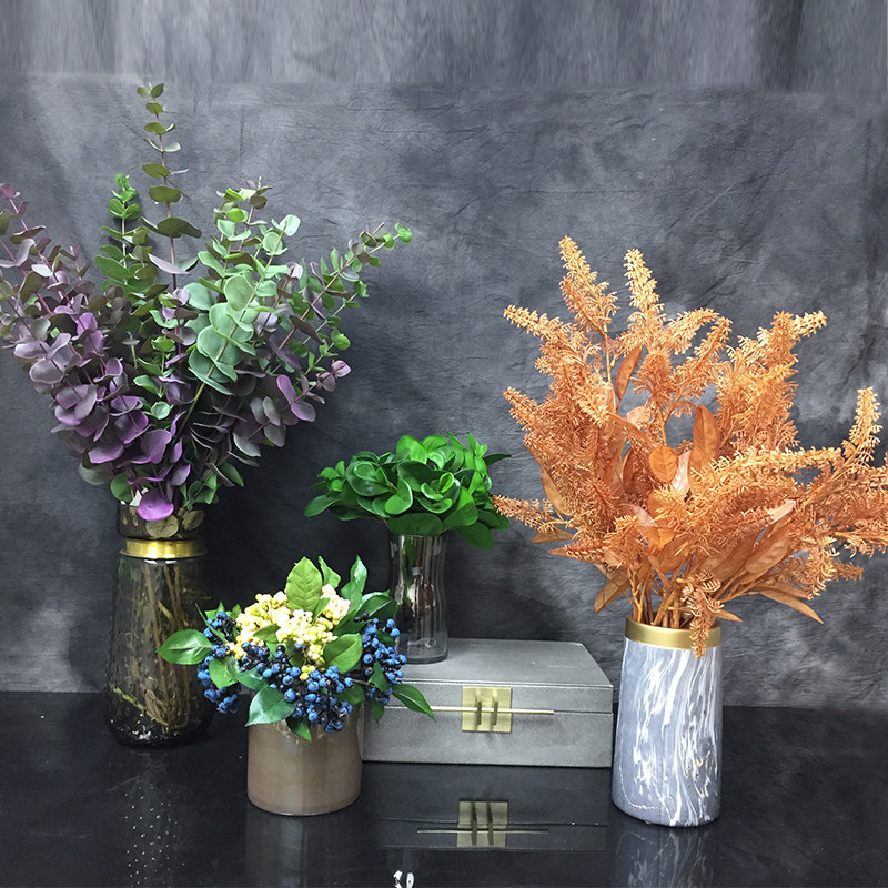 样板房客厅摆件仿真花假r花花瓶组合装饰品家居展厅假马蹄莲油菜