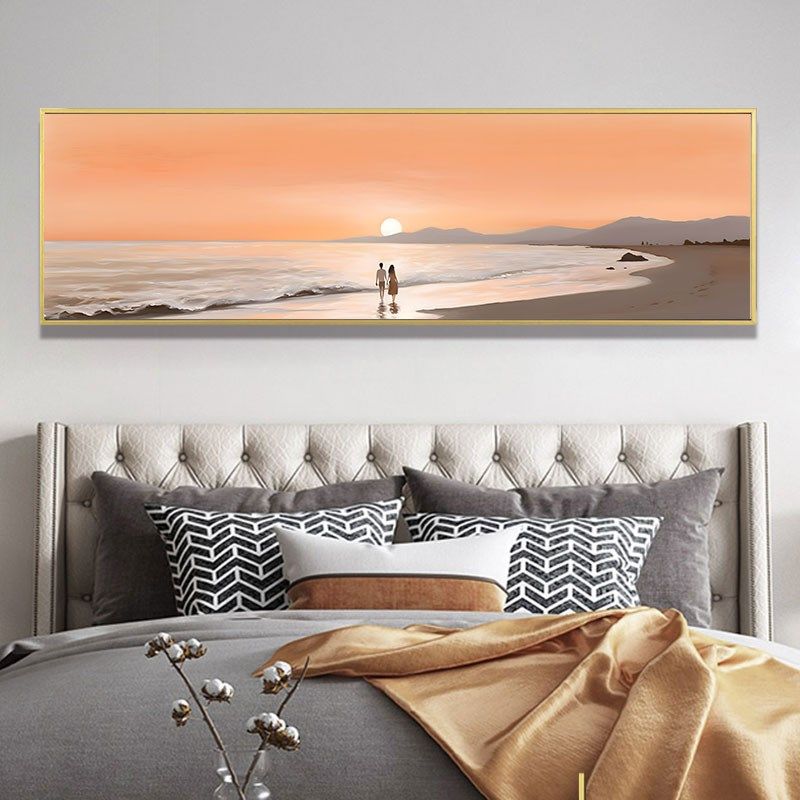 现代简约卧室床头挂画风景大海装饰画轻奢K大气主卧房间免打孔壁,家居饰品,现代装饰画,淘宝优惠券,粉丝福利购,淘宝优惠卷