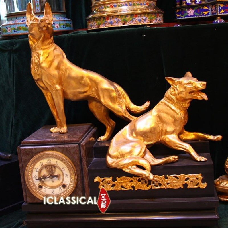 钟表 欧式机械v座钟 镀金纯铜理石钟,家居饰品,座钟,淘宝优惠券,粉丝福利购,淘宝优惠卷