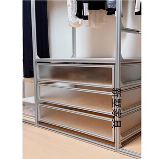 桦木置物架开放式隔断服装架挂衣架书架铝材顶天立V地收纳架展示