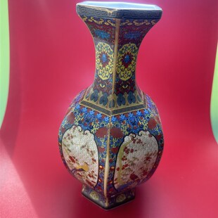 古玩瓷器文玩老货大清乾隆年制珐琅彩I回流花鸟喜报富贵赏瓶摆件