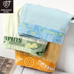 杜比骑士男士平角内裤弹力纯棉青少年裤衩无痕抗菌男生四角短裤头